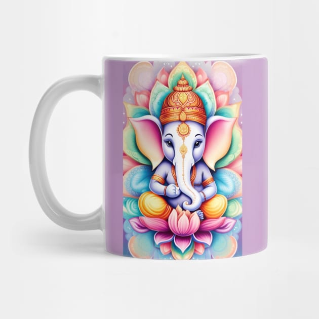 Ganesha Baby sitting on a lotus Flower by mariasshop